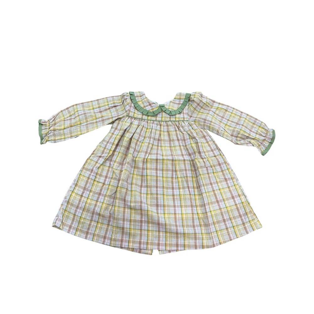 NEW THE OAKS APPAREL girl's cecilia dress in harvest fields plaid